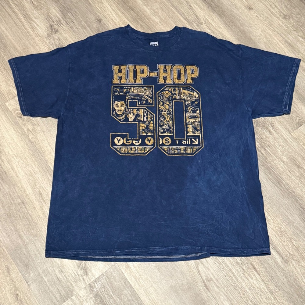 Rock The Bells Hip Hop 50th Anniversary T Shirt Mens XXL‎ Graphic Tee Blue